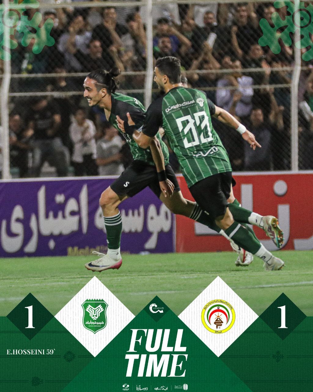 تساوی خیبر خرمآباد مقابل فجرسپاسی؛ صدرنشینی شاگردان رحمتی پابرجا ماند تساوی خیبر خرمآباد مقابل فجرسپاسی؛ صدرنشینی شاگردان رحمتی پابرجا ماند